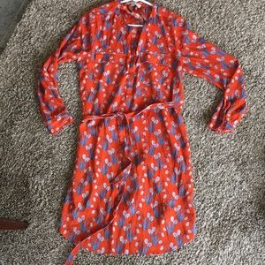 Loft floral long sleeve shirt dress